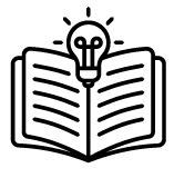 geöffnetes Buch mit Glühbirne in der Mitte